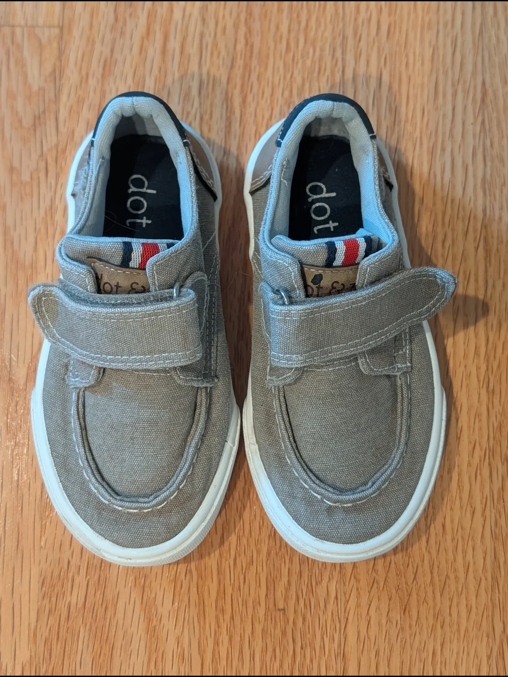 Kids Gray Canvas Hook-and-Loop Sneakers/Boat Shoes